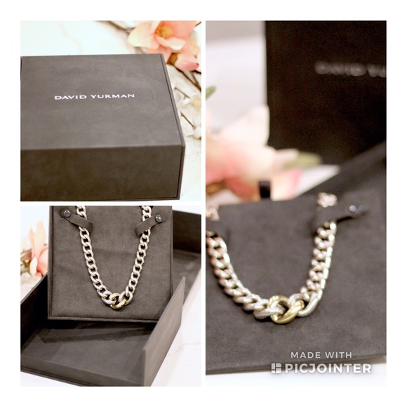 David Yurman Jewelry - DY Silver & 18K Gold Large Curb Chain Necklace